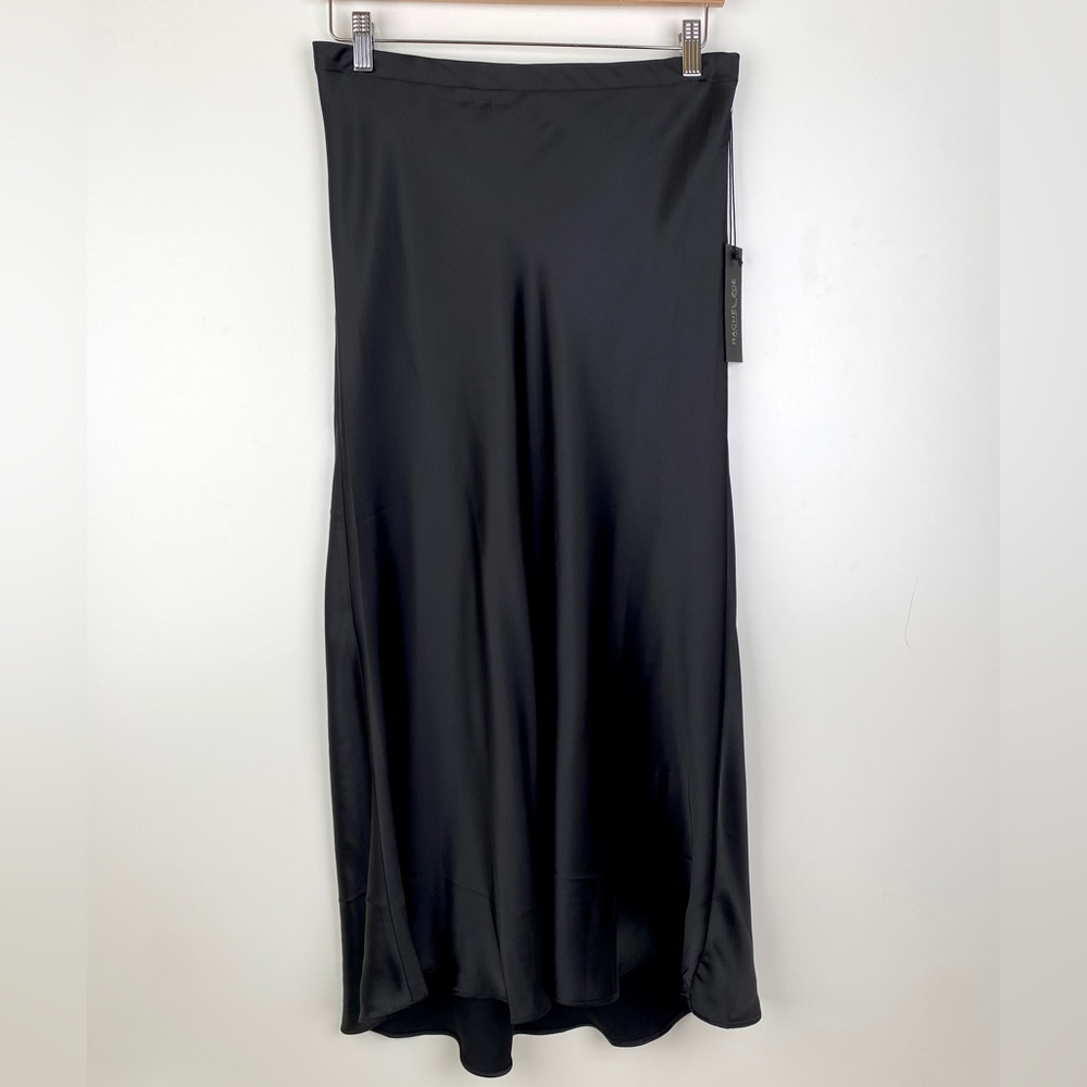 Rachel Zoe Black Satin Polyester maxi skirt